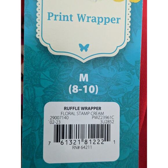 *NO BELT* The Pioneer M 8 10 Robe Kimono Red Floral Tropical Cover Up Lounge - Picture 5 of 8